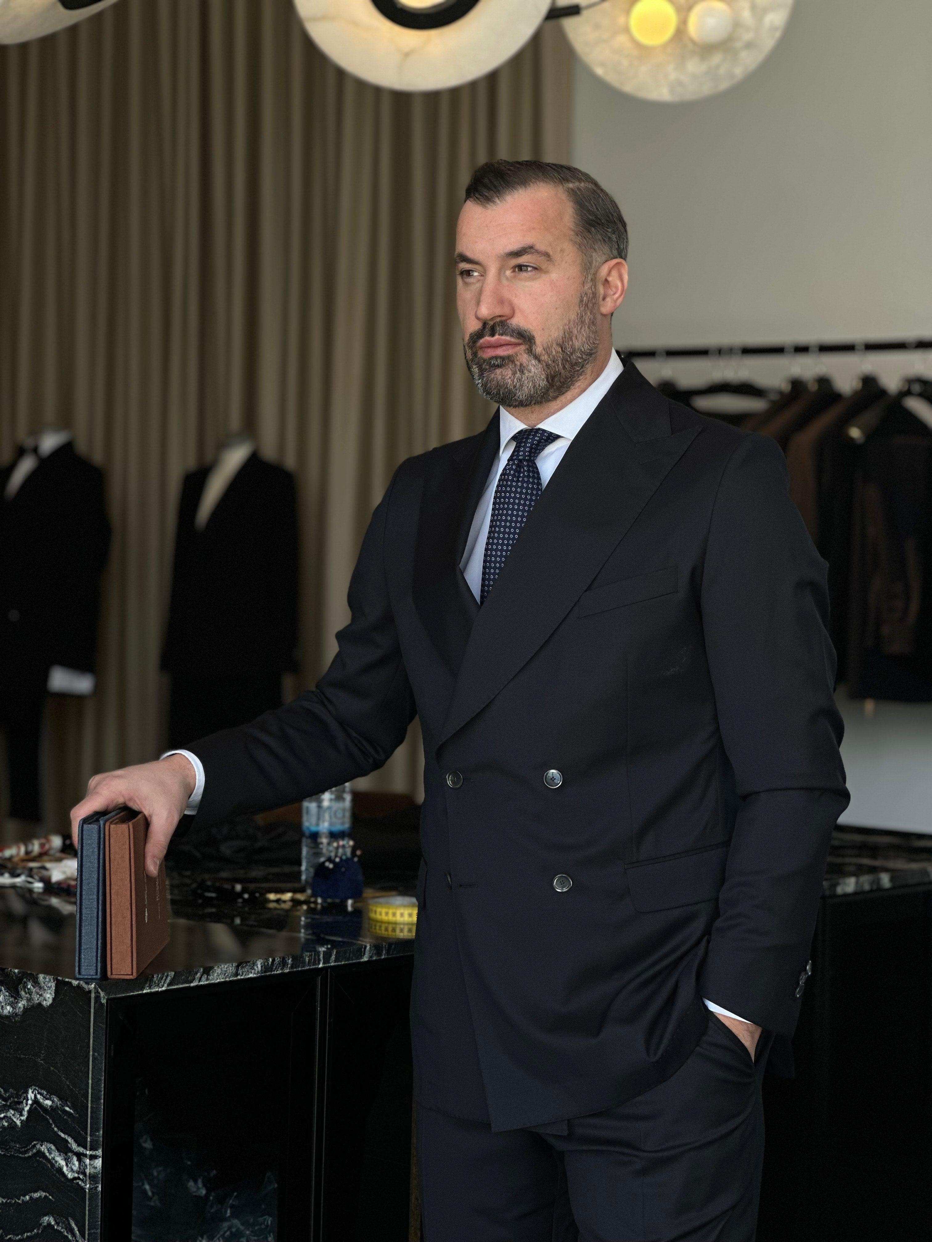 Navy Double Breasted Suit